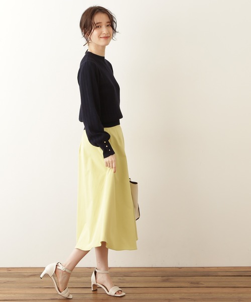 N.(N. Natural Beauty Basic)(エヌエヌナチュラルビューティーベーシック)の「◆リブボタン柄編みニット(ニット/セーター・レディース・ベージュ/ネイビー/ブルーグリーン・MEDIUM)」の8枚目の写真