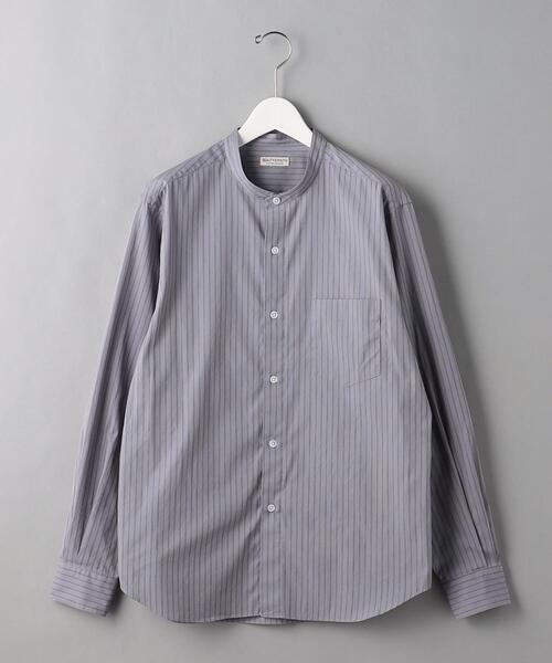 BEAUTY&YOUTH UNITED ARROWS(ビューティーアンドユースユナイテッドアローズ)の「BY 70/2 ブロード ストライプ バンドカラー シャツ(シャツ/ブラウス・メンズ・グレー/ホワイト・S/M/XL/L)」の9枚目の写真