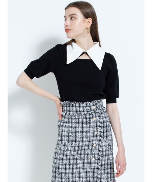 DURAS（デュラス）の「襟付きデザインニット（ニット/セーター・レディース・ブラック/ブルー/グレー系その他・FREE）」の19枚目の写真