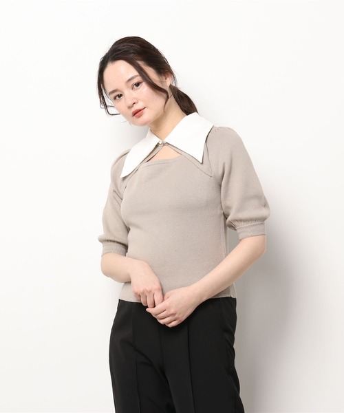 DURAS（デュラス）の「襟付きデザインニット（ニット/セーター・レディース・ブラック/ブルー/グレー系その他・FREE）」の6枚目の写真