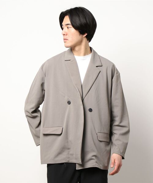 Bling Leads（ブリングリーズ）の「【Bl】【Bling leads】梨地　ダブルテーラードジャケット（テーラードジャケット・メンズ・ブラック/ブラウン/グレイッシュベージュ/グレイッシュブルー・MEDIUM/LARGE）」の3枚目の写真