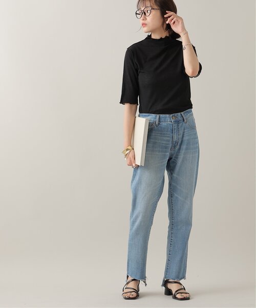 frames RAY CASSIN（フレームスレイカズン）の「シアーネット半袖ハイネック前後2WAYプルオーバー（Tシャツ/カットソー・レディース・ブラック/パープル/ピンク/グリーン/キナリ・FREE）」の8枚目の写真