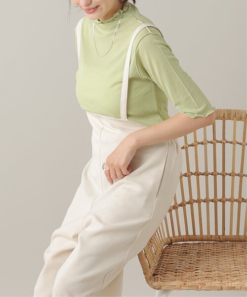 frames RAY CASSIN（フレームスレイカズン）の「シアーネット半袖ハイネック前後2WAYプルオーバー（Tシャツ/カットソー・レディース・ブラック/パープル/ピンク/グリーン/キナリ・FREE）」の9枚目の写真