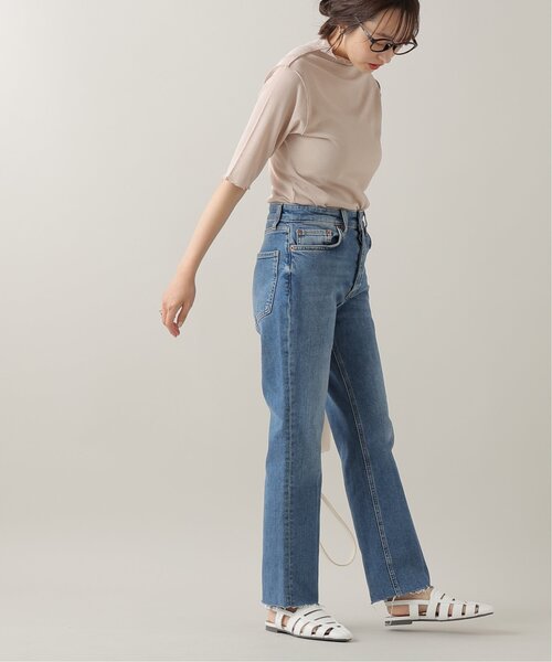 frames RAY CASSIN（フレームスレイカズン）の「シアーネット半袖ハイネック前後2WAYプルオーバー（Tシャツ/カットソー・レディース・ブラック/パープル/ピンク/グリーン/キナリ・FREE）」の17枚目の写真