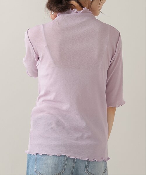 frames RAY CASSIN（フレームスレイカズン）の「シアーネット半袖ハイネック前後2WAYプルオーバー（Tシャツ/カットソー・レディース・ブラック/パープル/ピンク/グリーン/キナリ・FREE）」の22枚目の写真