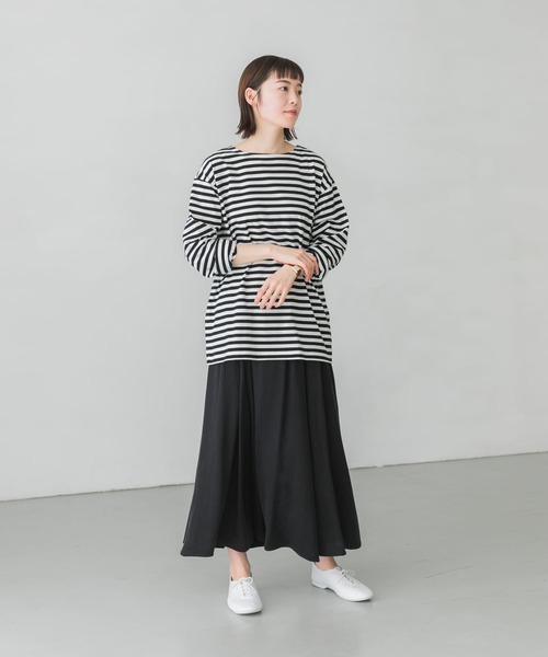 kagure かぐれ キュプラレーヨンイージーフレアスカート ブラック 日本製 かぐれ（カグレ）の「キュプラレーヨンイージーフレアスカート