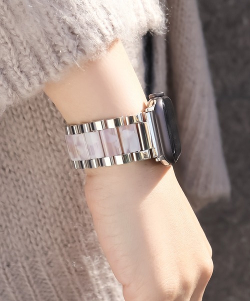 Urban Coral(アーバンコーラル)の「Apple Watch Band / アップルウォッチ バンド ステンレス×マーブルキャンディー / Urban Coral(デジタル腕時計・レディース・ブラウン系その他/ホワイト系その他/ネイビー/ピンク系その他/ホワイト系その他2/ネイビー系2/ピンク系その他2/ブラウン系その他2・40mm/44mm)」の8枚目の写真