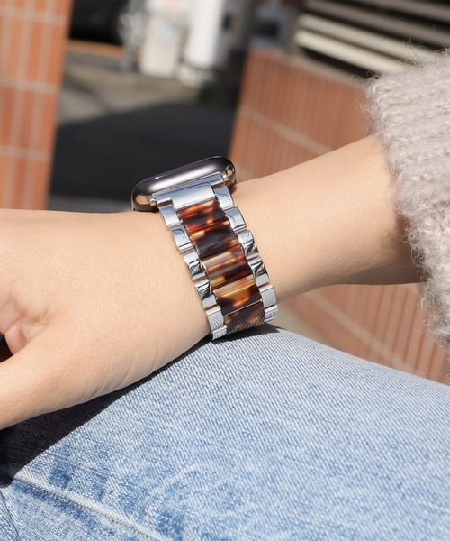Urban Coral(アーバンコーラル)の「Apple Watch Band / アップルウォッチ バンド ステンレス×マーブルキャンディー / Urban Coral(デジタル腕時計・レディース・ブラウン系その他/ホワイト系その他/ネイビー/ピンク系その他/ホワイト系その他2/ネイビー系2/ピンク系その他2/ブラウン系その他2・40mm/44mm)」の19枚目の写真