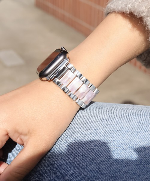 Urban Coral(アーバンコーラル)の「Apple Watch Band / アップルウォッチ バンド ステンレス×マーブルキャンディー / Urban Coral(デジタル腕時計・レディース・ブラウン系その他/ホワイト系その他/ネイビー/ピンク系その他/ホワイト系その他2/ネイビー系2/ピンク系その他2/ブラウン系その他2・40mm/44mm)」の20枚目の写真