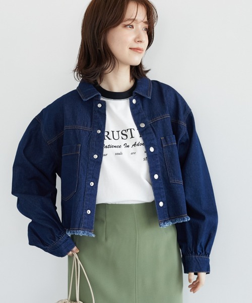 ELENCARE DUE(エレンカーレデュエ)の「・ELENCARE DUE ショートGジャン(ブルゾン・レディース・ブラック/インディゴブルー/その他6・FREE)」の3枚目の写真