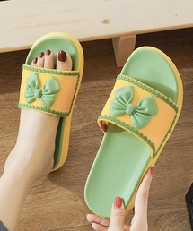 PVCカラーリボンイージーサンダル