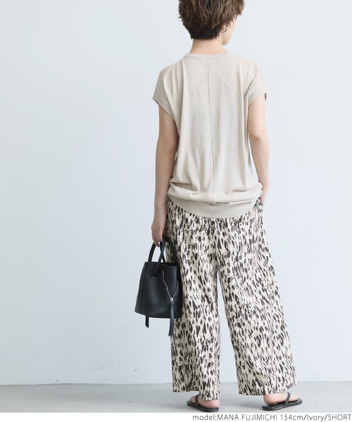 coca（coca）（コカ）の「ペインティングリラックスパンツ（その他パンツ・レディース・ブラック/アイボリー・SHORT/LONG）」の6枚目の写真