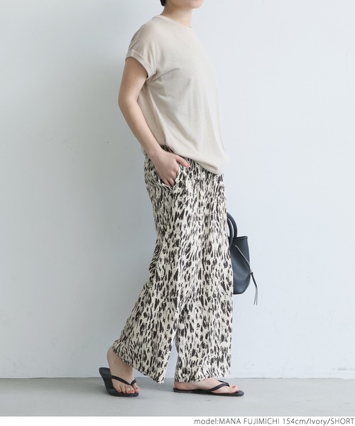 coca（coca）（コカ）の「ペインティングリラックスパンツ（その他パンツ・レディース・ブラック/アイボリー・SHORT/LONG）」の7枚目の写真