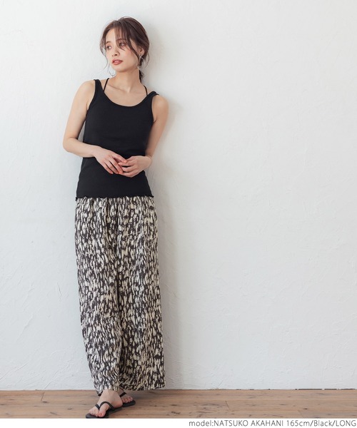 coca（coca）（コカ）の「ペインティングリラックスパンツ（その他パンツ・レディース・ブラック/アイボリー・SHORT/LONG）」の8枚目の写真