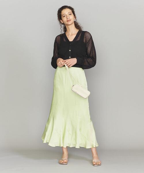 BEAUTY&YOUTH UNITED ARROWS（ビューティーアンドユースユナイテッドアローズ）の「BY メッシュVネック カーディガン -ウォッシャブル-（カーディガン/ボレロ・レディース・ホワイト/ケリー/ブラック・FREE）」の17枚目の写真