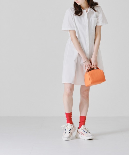 acro（アクロ）の「■■パッチポケット付きタック入りオーバーサイズシャツワンピース/AC1379（シャツワンピース・レディース・ホワイト/ベージュ・ﾌﾘ-）」の19枚目の写真