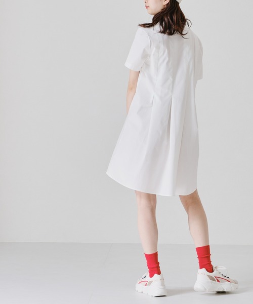 acro（アクロ）の「■■パッチポケット付きタック入りオーバーサイズシャツワンピース/AC1379（シャツワンピース・レディース・ホワイト/ベージュ・ﾌﾘ-）」の22枚目の写真