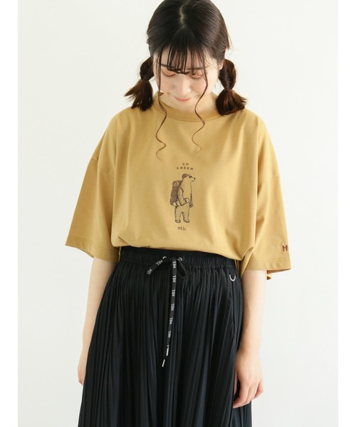 セール】【MEI×SamansaMos2】メッシュポーチ付プリントTシャツ