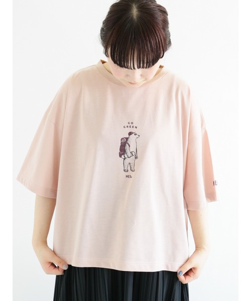 Samansa Mos2(サマンサ モスモス)の「【MEI×SamansaMos2】メッシュポーチ付プリントTシャツ(Tシャツ/カットソー・レディース・オフホワイト/サックスブルー/ピンク/マスタード・フリ-)」の11枚目の写真