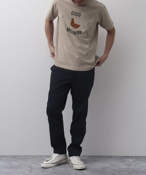 BARNS OUTFITTERS(バーンズアウトフィッターズ)の「【BARNS OUTFITTERS】別注 吊り編みTシャツ GOOD MORNING ニワトリ(Tシャツ/カットソー・メンズ・ベージュ/レッド/ホワイト・LARGE/SMALL/X-LARGE/MEDIUM)」の17枚目の写真