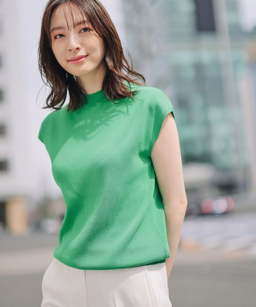 Andemiu（アンデミュウ）の「ソウバリプチハイニット283028（ニット/セーター・レディース・アイボリー/ブラック/グリーン/オレンジ/ブルー/ブラウン・FREE）」の4枚目の写真