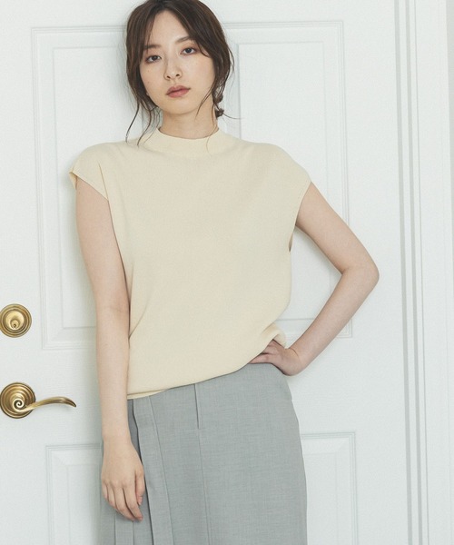 Andemiu（アンデミュウ）の「ソウバリプチハイニット283028（ニット/セーター・レディース・アイボリー/ブラック/グリーン/オレンジ/ブルー/ブラウン・FREE）」の2枚目の写真