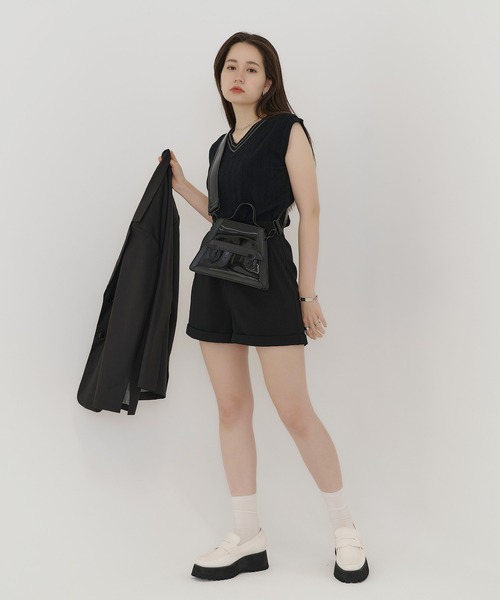 TINA:JOJUN(ティーナジョジュン)の「パイピング クリアバッグ TINA:JOJUN(ショルダーバッグ・レディース・ブラック/ブラウン・F)」の7枚目の写真