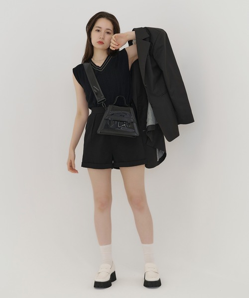 TINA:JOJUN(ティーナジョジュン)の「パイピング クリアバッグ TINA:JOJUN(ショルダーバッグ・レディース・ブラック/ブラウン・F)」の8枚目の写真