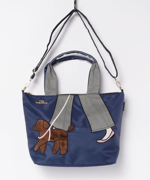 mis zapatos（ミス　サパト）の「おさんぽ　2WAYトート（トートバッグ・レディース・ブラック/ネイビー・ONE SIZE）」の2枚目の写真