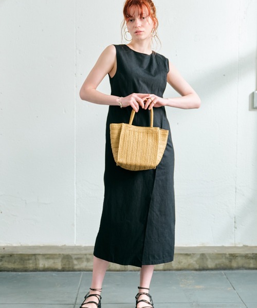 ECRIRE（エクリール）の「【haushinkaコラボ】リネンライク２WAYロングワンピース（ワンピース・レディース・ブラック/ブラウン/ベージュ/ライトグリーン・M/L）」の5枚目の写真