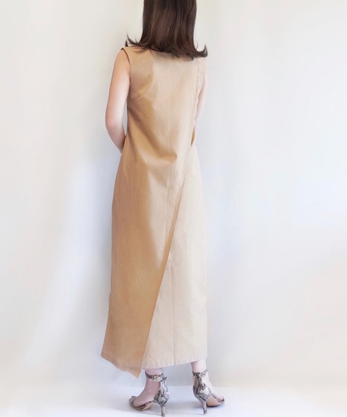 ECRIRE（エクリール）の「【haushinkaコラボ】リネンライク２WAYロングワンピース（ワンピース・レディース・ブラック/ブラウン/ベージュ/ライトグリーン・M/L）」の13枚目の写真