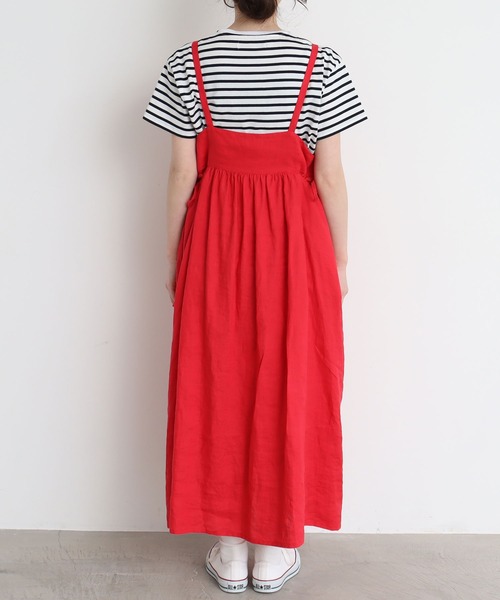 【試着のみ】l'atelier du savon パッチワークエプロンワンピース l'atelier du savon（アトリエドサボン）の「○エプロンパッチワーク