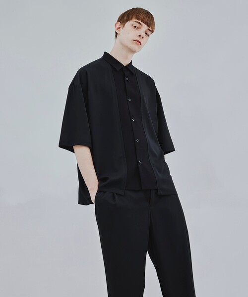 tk.TAKEO KIKUCHI（ティーケータケオキクチ）の「◆【WEB限定】ナメラカレイヤードシャツセットアップ（セットアップ・メンズ・ライトブルー/ブラック/ボルドー/ライトベージュ・01/02/03/66）」の2枚目の写真