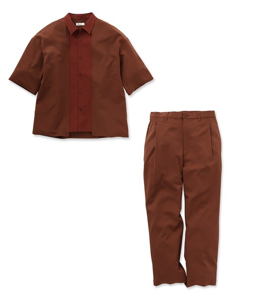 tk.TAKEO KIKUCHI（ティーケータケオキクチ）の「◆【WEB限定】ナメラカレイヤードシャツセットアップ（セットアップ・メンズ・ライトブルー/ブラック/ボルドー/ライトベージュ・01/02/03/66）」の5枚目の写真