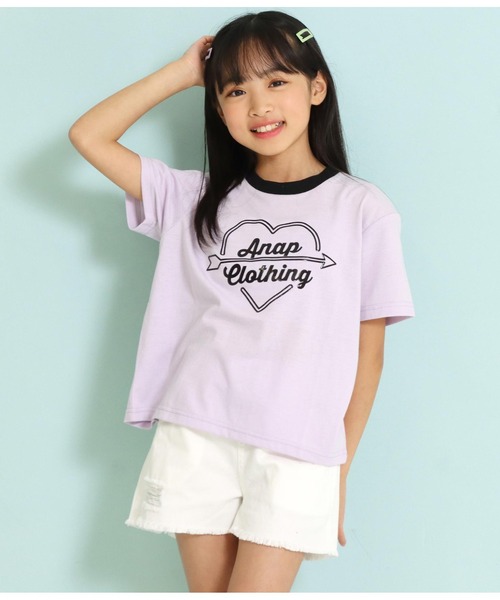 ANAP kids(アナップキッズ)の「シリコンプリントビッグトップスTシャツ(Tシャツ/カットソー・キッズ・ホワイト/ラベンダー/ブラック・120cm/130cm/110cm)」の3枚目の写真