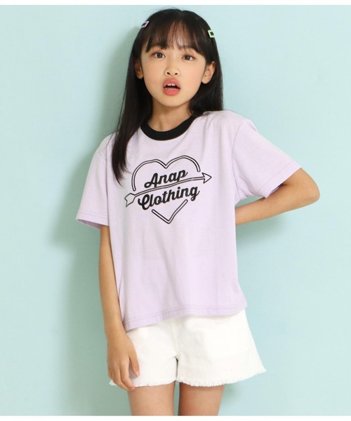 ANAP kids(アナップキッズ)の「シリコンプリントビッグトップスTシャツ(Tシャツ/カットソー・キッズ・ホワイト/ラベンダー/ブラック・120cm/130cm/110cm)」の18枚目の写真