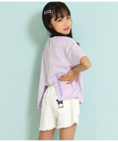 ANAP kids(アナップキッズ)の「シリコンプリントビッグトップスTシャツ(Tシャツ/カットソー・キッズ・ホワイト/ラベンダー/ブラック・120cm/130cm/110cm)」の16枚目の写真