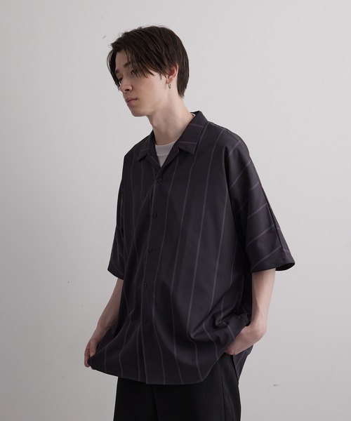 JUNRED（ジュンレッド）の「ドレープオープンカラードルマンシャツ（シャツ/ブラウス・メンズ・ホワイト/チャコールグレー/サックスブルー/ブラック系その他/グレー系その他・S/M/L）」の3枚目の写真