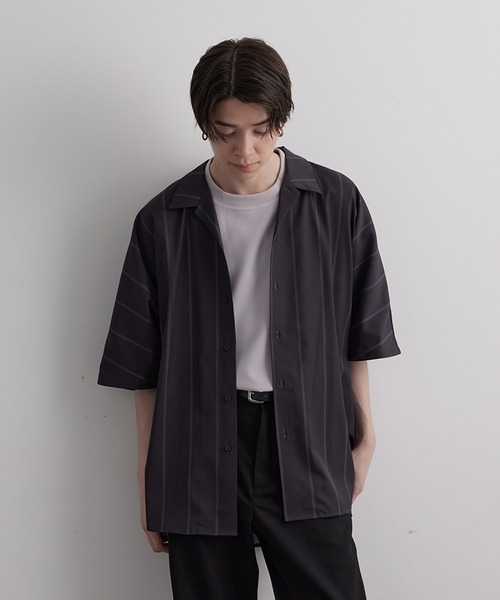 JUNRED（ジュンレッド）の「ドレープオープンカラードルマンシャツ（シャツ/ブラウス・メンズ・ホワイト/チャコールグレー/サックスブルー/ブラック系その他/グレー系その他・S/M/L）」の6枚目の写真
