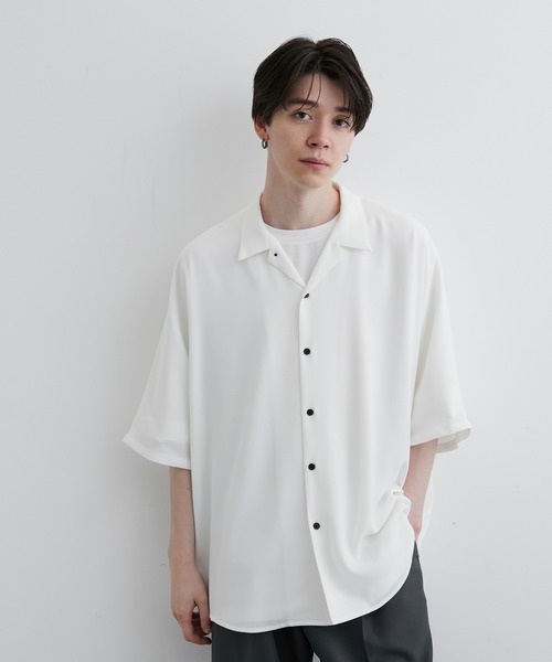JUNRED（ジュンレッド）の「ドレープオープンカラードルマンシャツ（シャツ/ブラウス・メンズ・ホワイト/チャコールグレー/サックスブルー/ブラック系その他/グレー系その他・S/M/L）」の10枚目の写真