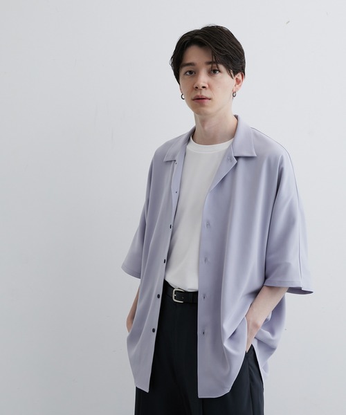 JUNRED（ジュンレッド）の「ドレープオープンカラードルマンシャツ（シャツ/ブラウス・メンズ・ホワイト/チャコールグレー/サックスブルー/ブラック系その他/グレー系その他・S/M/L）」の13枚目の写真