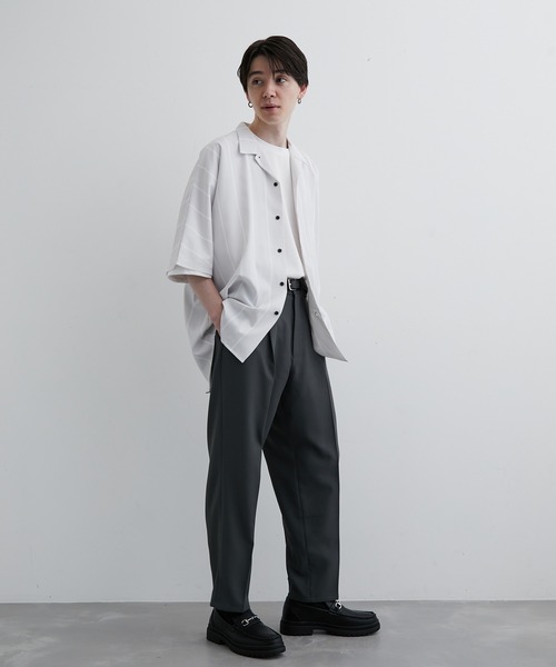 JUNRED（ジュンレッド）の「ドレープオープンカラードルマンシャツ（シャツ/ブラウス・メンズ・ホワイト/チャコールグレー/サックスブルー/ブラック系その他/グレー系その他・S/M/L）」の18枚目の写真