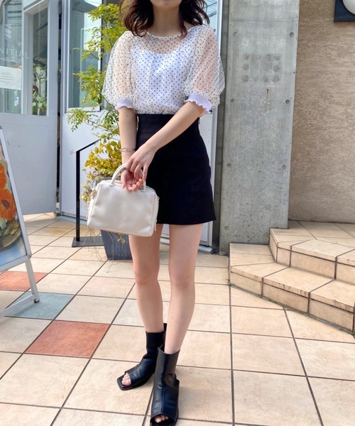 one after another NICE CLAUP(ワンアフターアナザーナイスクラップ)の「スタイルアップショートパンツ(その他パンツ・レディース・ブラック/オフホワイト/オレンジ・FREE)」の18枚目の写真