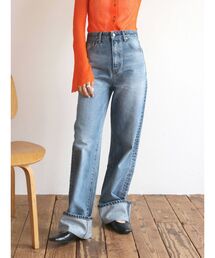 Ungrid | ハイウエストロールアップストレートデニム(デニムパンツ)