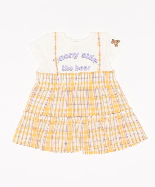 petit main(プティマイン)の「【リンク】ロゴT×チェックワンピース(ワンピース・キッズ・イエロー/ブルー・90cm/110cm/120cm/100cm/80cm/130cm)」の5枚目の写真