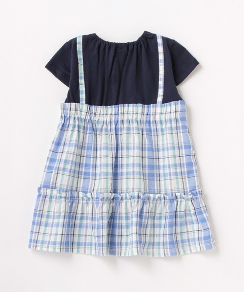 petit main(プティマイン)の「【リンク】ロゴT×チェックワンピース(ワンピース・キッズ・イエロー/ブルー・90cm/110cm/120cm/100cm/80cm/130cm)」の7枚目の写真