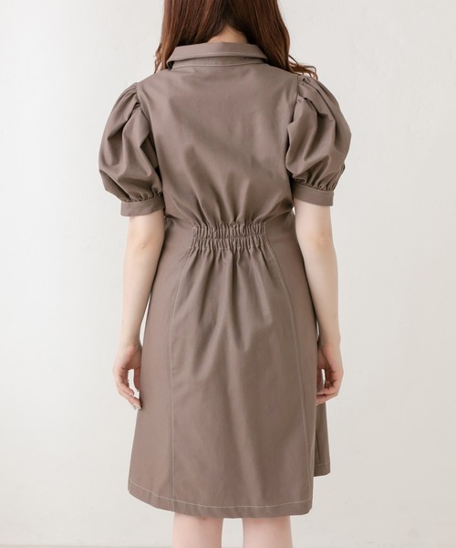 OLIVE des OLIVE ノースリーブシャツミニワンピース ブラウン セール】ノースリーブシャツミニワンピース（ワンピース