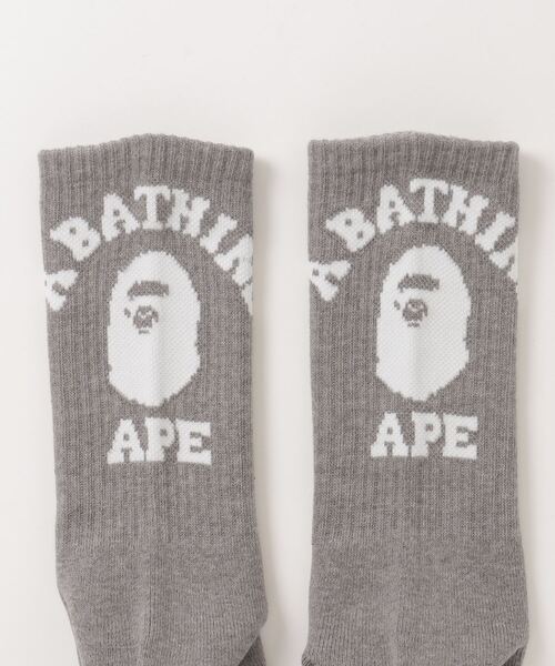 A BATHING APE（アベイシングエイプ）の「WEB限定/COLLEGE SOCKS M BAPEC（ソックス/靴下・メンズ・ホワイト/ブラック/グレー/ベージュ/サックスブルー・MEDIUM/LARGE）」の11枚目の写真