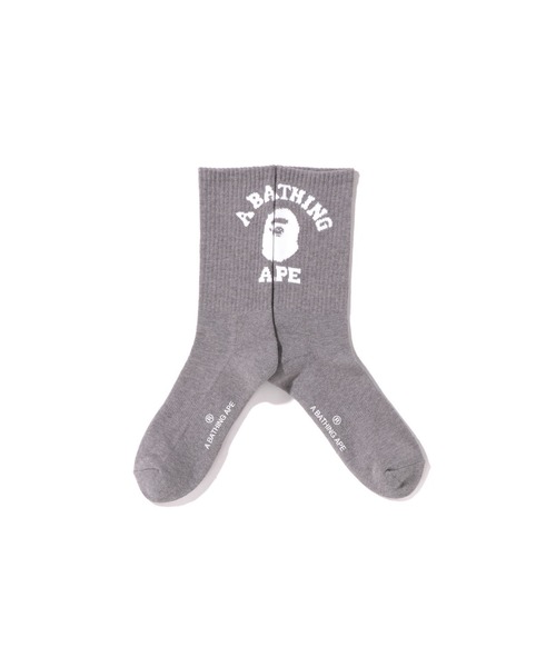 A BATHING APE（アベイシングエイプ）の「WEB限定/COLLEGE SOCKS M BAPEC（ソックス/靴下・メンズ・ホワイト/ブラック/グレー/ベージュ/サックスブルー・MEDIUM/LARGE）」の4枚目の写真