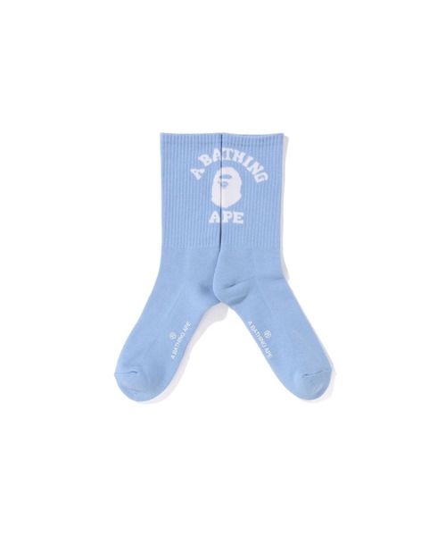 A BATHING APE（アベイシングエイプ）の「WEB限定/COLLEGE SOCKS M BAPEC（ソックス/靴下・メンズ・ホワイト/ブラック/グレー/ベージュ/サックスブルー・MEDIUM/LARGE）」の5枚目の写真